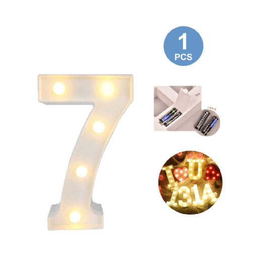 LED Number Light Sign '7' 22cm