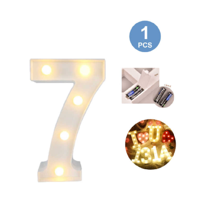 LED Number Light Sign '7' 22cm