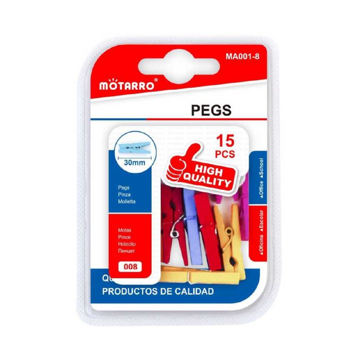 Pegs Wooden Assorted 3015pcs