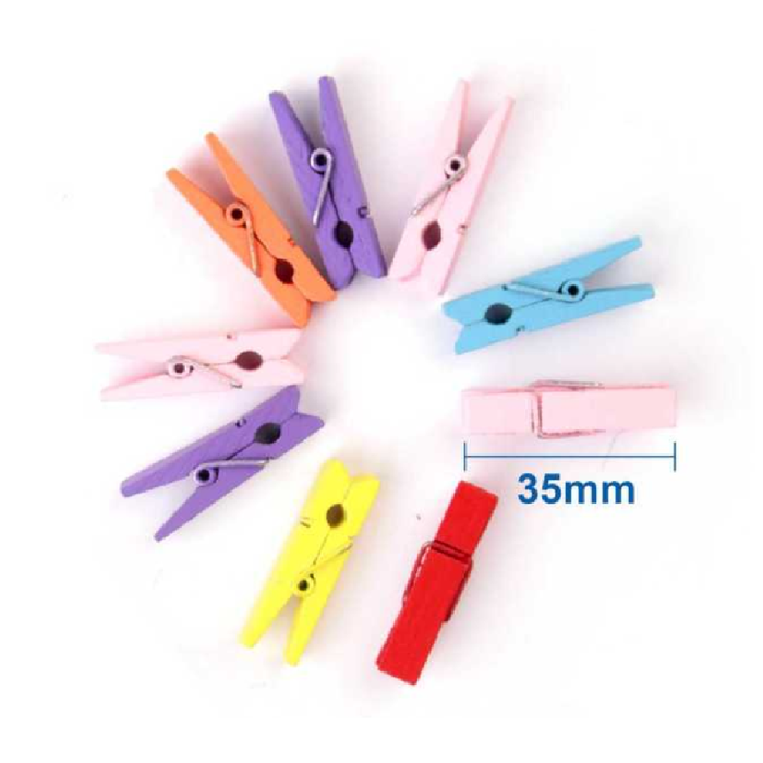 Pegs Wooden Assorted 3510pcs