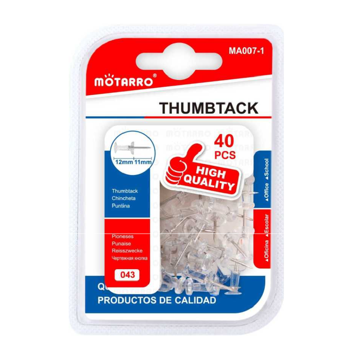 Thumb Tacks Clear 12 × 1140pcs