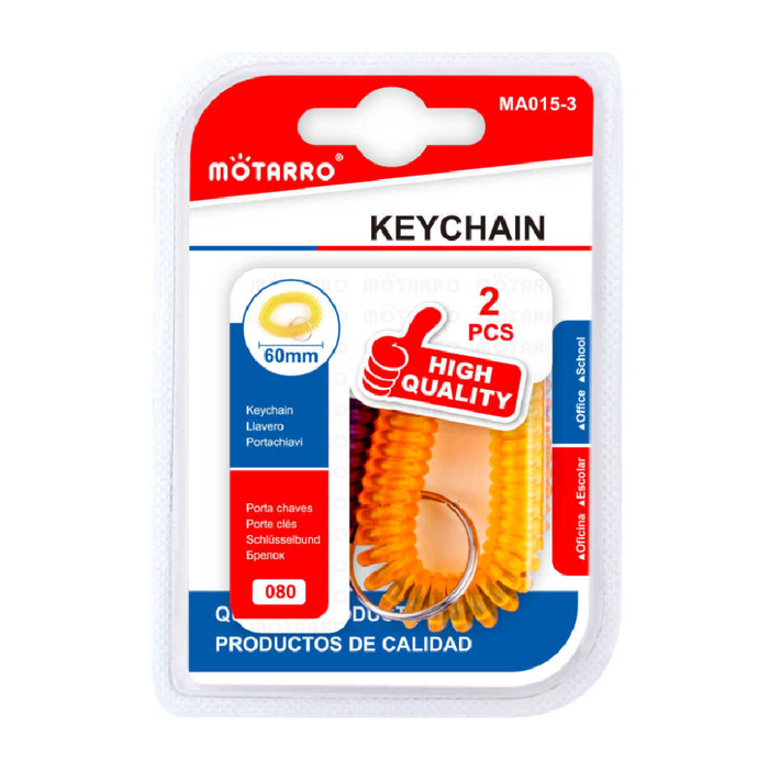 Coil Key Rings Assorted Colors 2pcs