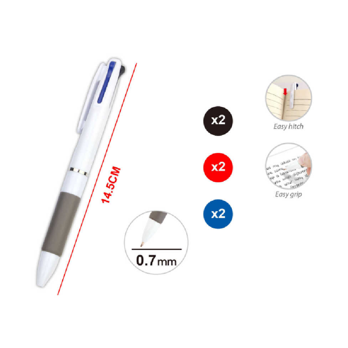 3 Color Retractable Ballpoint Pen 0.72pcs