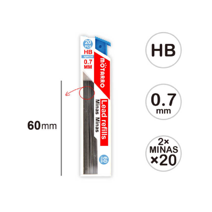 Mechanical Pencil + Lead Refill HB 0.7 2pcs