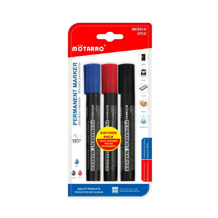 Permanent Markers Assorted Colors 3.003pcs