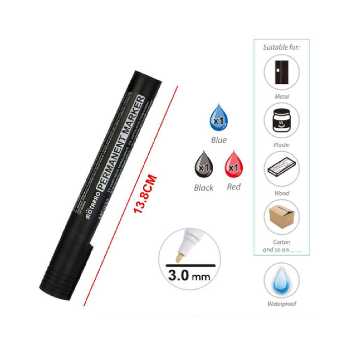 Permanent Markers Assorted Colors 3.003pcs