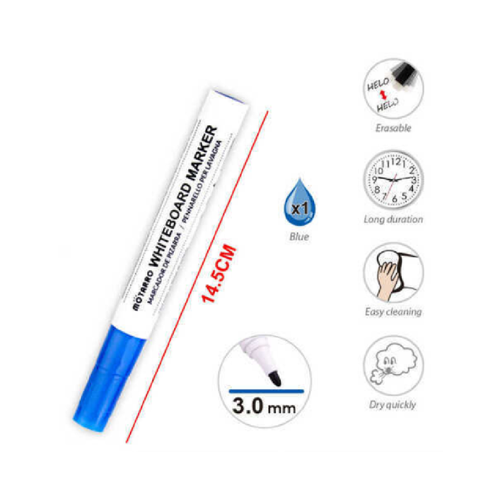 Whiteboard Marker Blue 12pcs 3× 14.5cm