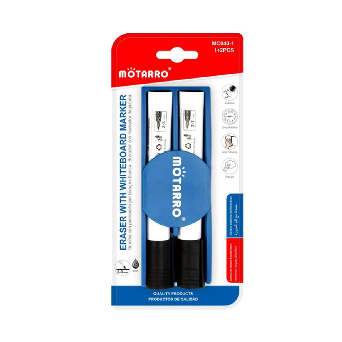 Whiteboard Marker and Eraser Black 2.0-3.02pcs