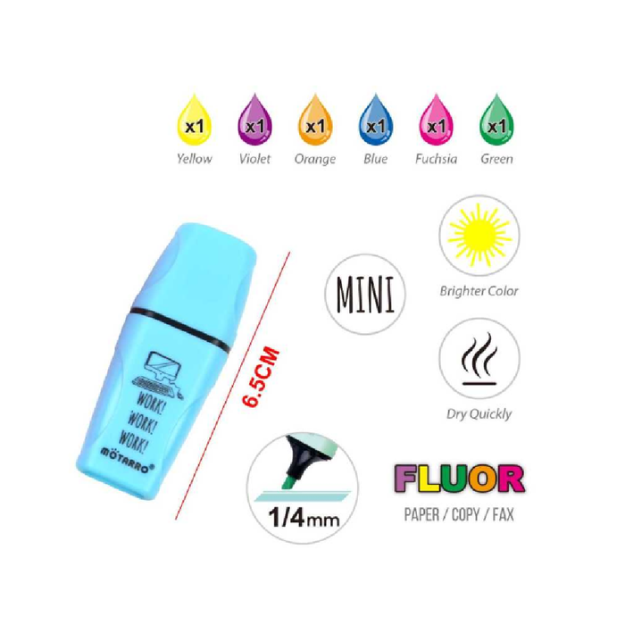Mini Highlighter Assorted Colors 1/46pcs