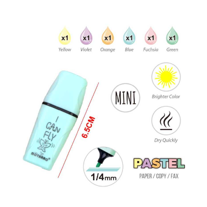 Mini Highlighter Assorted Colors 1/46pcs