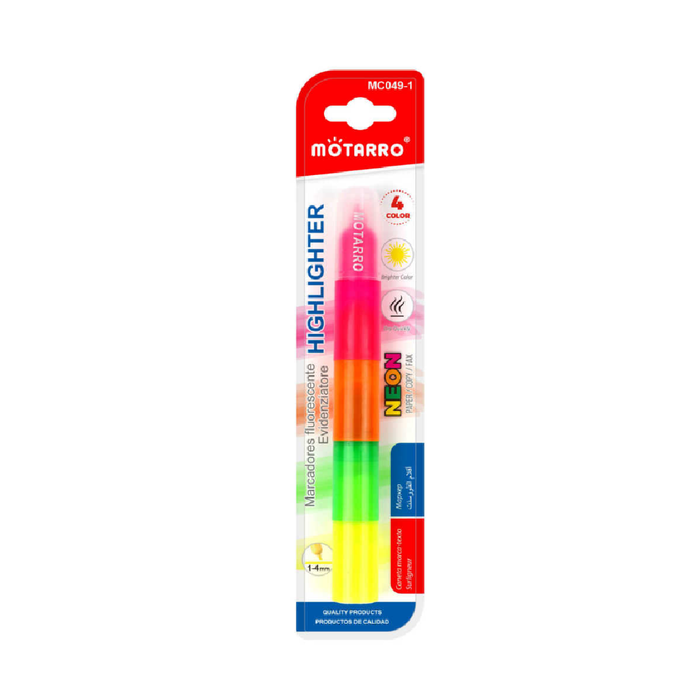 Mini Highlighter 4 Colors Assorted 15.3cm