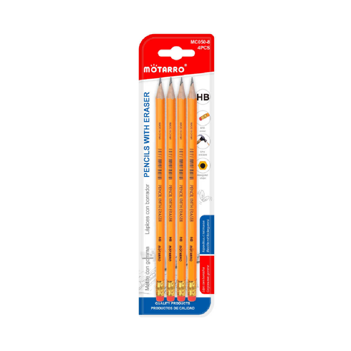 Pencils with Eraser HB 4pcs