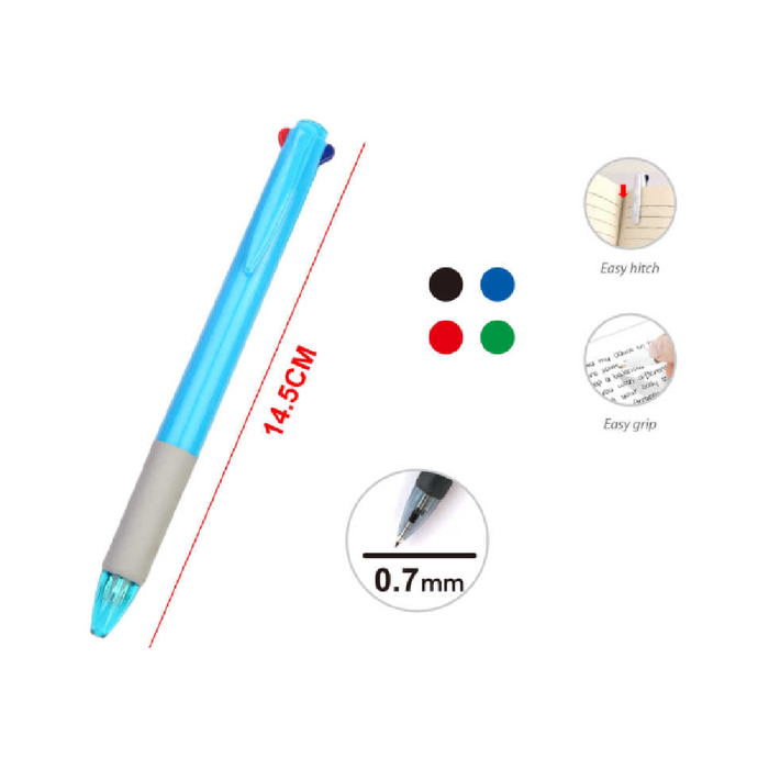 4 Color Retractable Ballpoint Pen 0.7