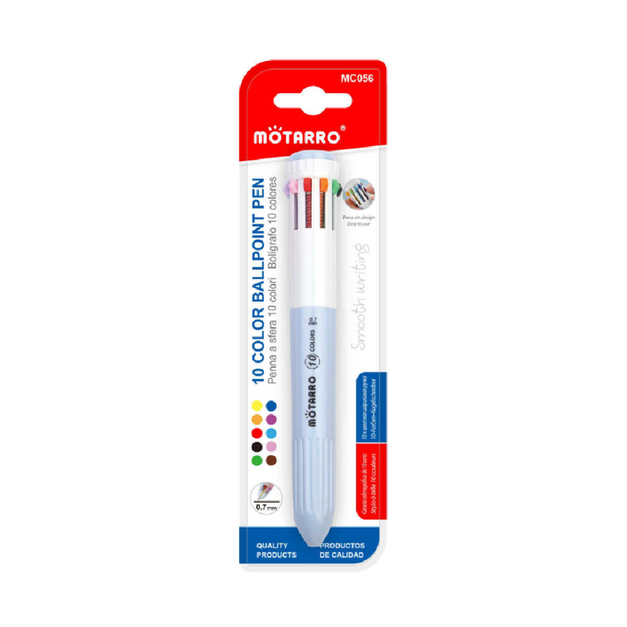 10 Color Retractable Ballpoint Pen 0.7
