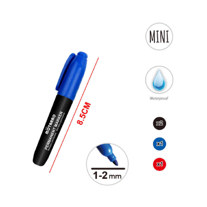 Mini Permanent Marker Assorteed 1-24pcs