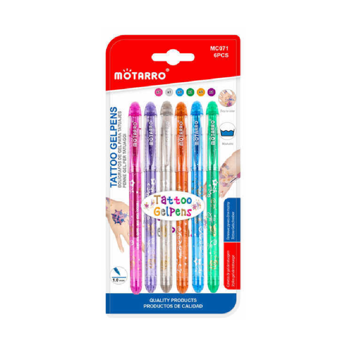 Tatto Gel Pen 6pcs 1× 14.5cm