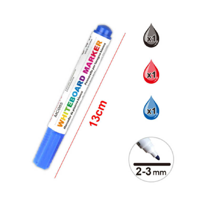 Assorted Colors Whiteboard Marker with Eraser 13cm 2-3