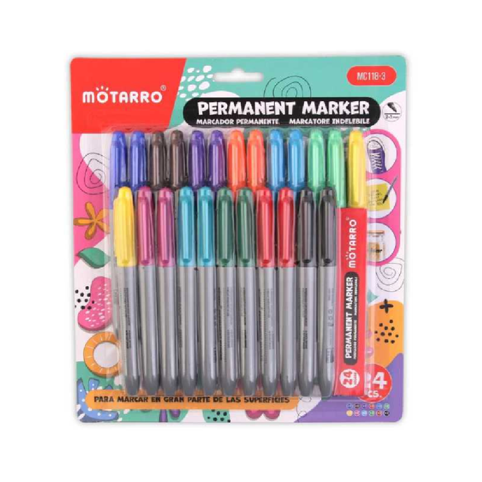 Permanent Markers Pack Assorted Colors 2-3.0024pcs
