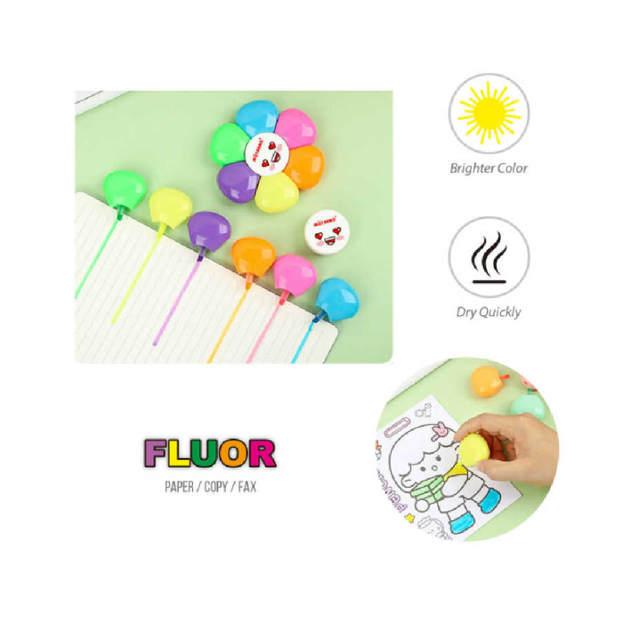 6 Colors Petal Shape Highlighter