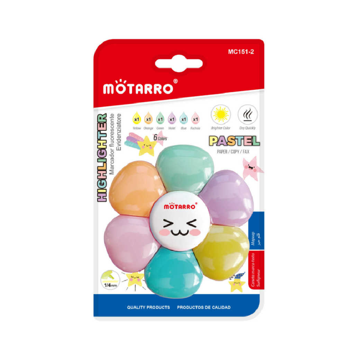 6 Colors Petal Shape Highlighter Pastel