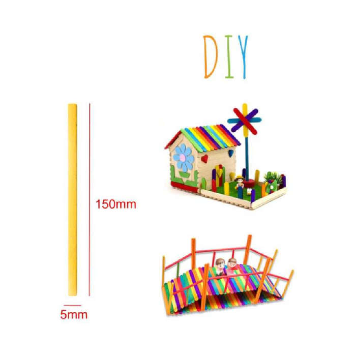 Wooden Round Sticks 5× 15020pcs