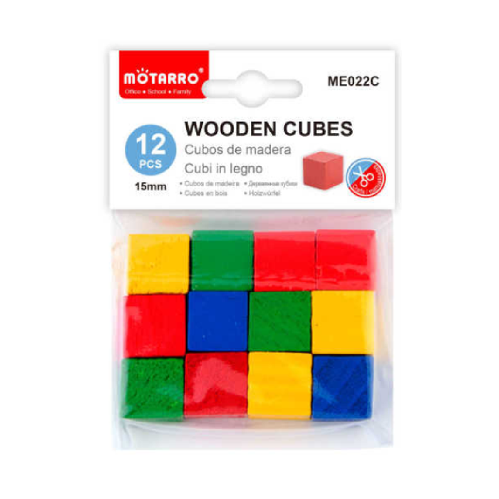 Wooden Cubes Assorted Colors 1512pcs