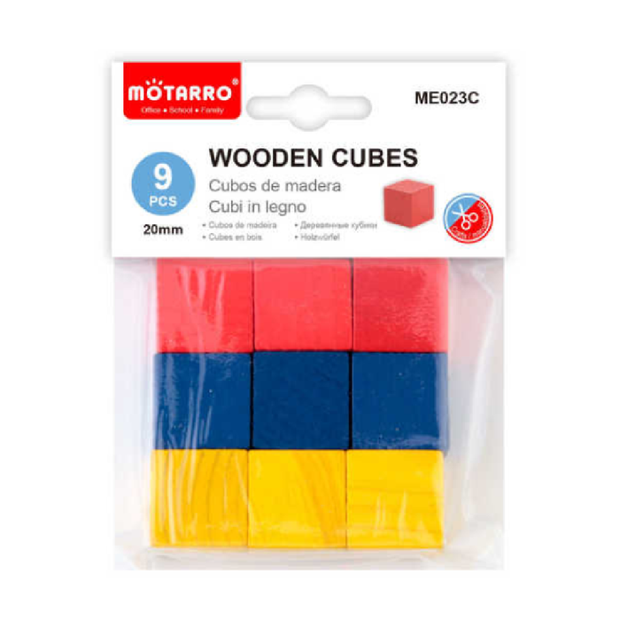 Wooden Cubes Assorted Colors 209pcs