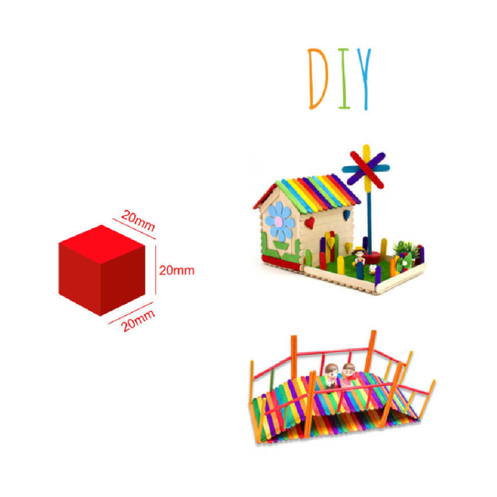 Wooden Cubes Assorted Colors 209pcs