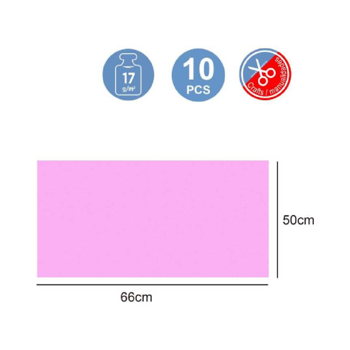 Tissue Paper 50 × 66cm 17g 10pcs Pink
