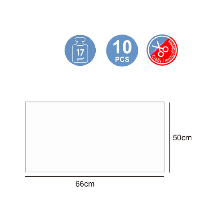 Tissue Paper 50 × 66cm 17g 10pcs White