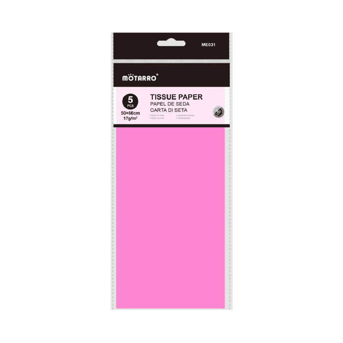 Tissue Paper 50 × 66cm 17g 5pcs Fluorescent Pink