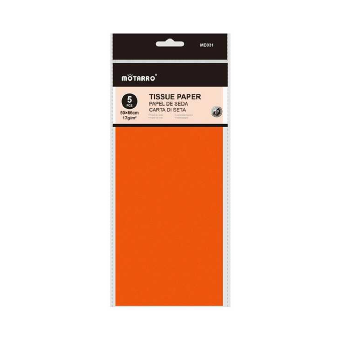 Tissue Paper 50 × 66cm 17g 5pcs Fluorescent Orange