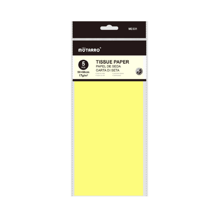 Tissue Paper 50 × 66cm 17g 5pcs Fluorescent Yellow