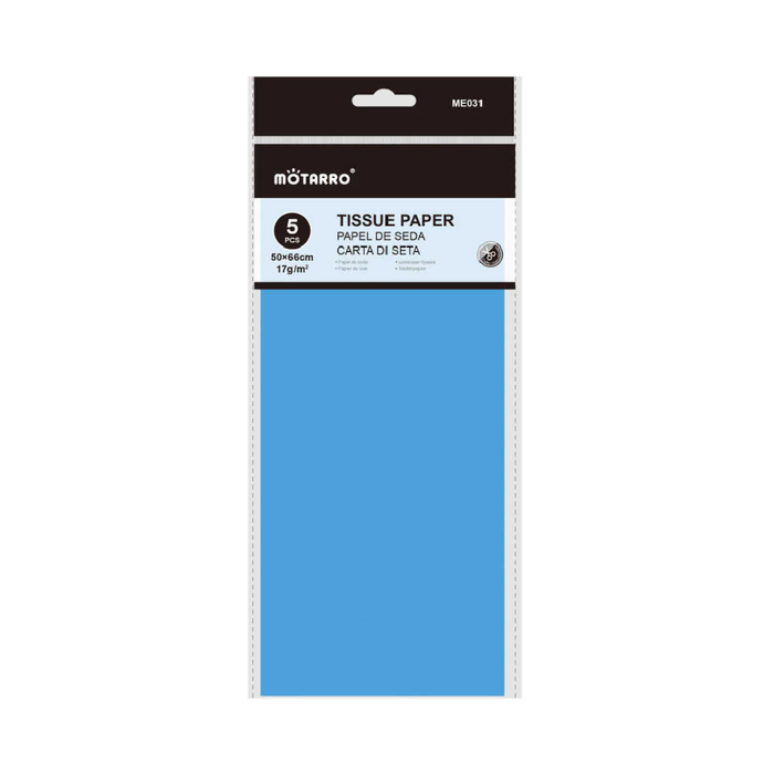 Tissue Paper 50 × 66cm 17g 5pcs Fluorescent Blue