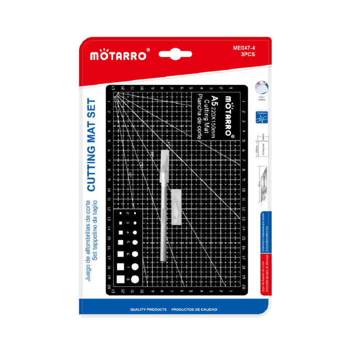 A5 Cutting Mat with Pen Knife Black 220 × 150 × 3