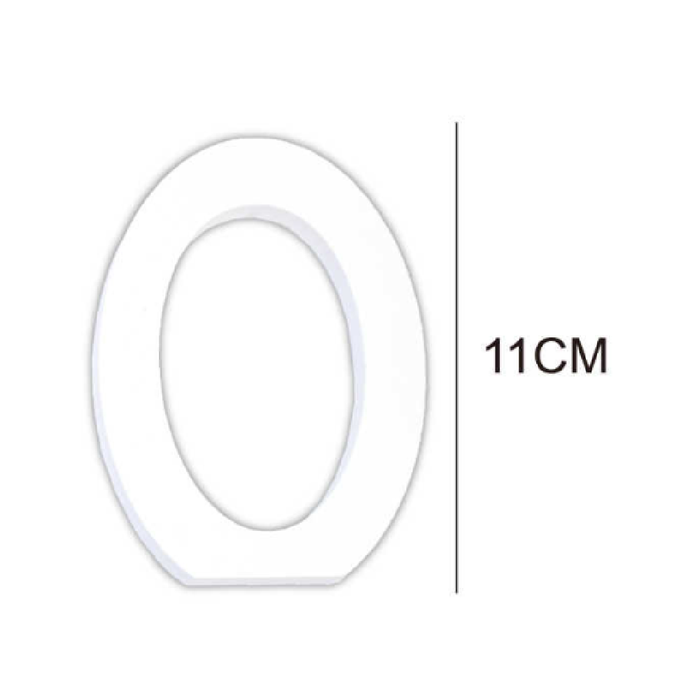 Wooden White Letter 11cm ‘0’
