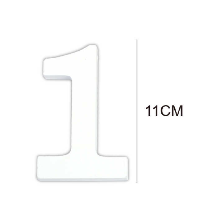 Wooden White Letter 11cm ‘1’