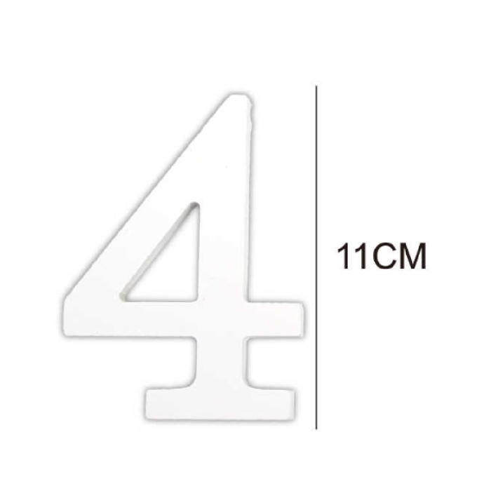 Wooden White Letter 11cm ‘4’