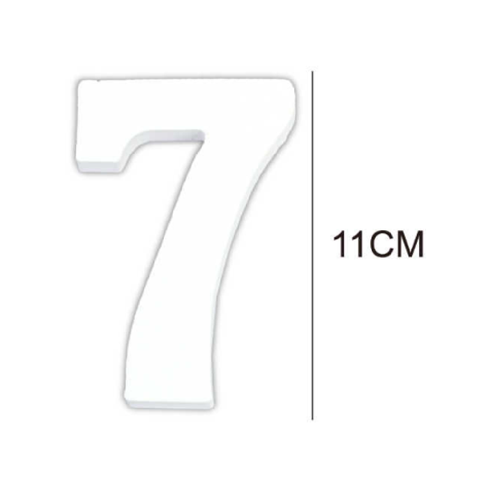 Wooden White Letter 11cm ‘7’