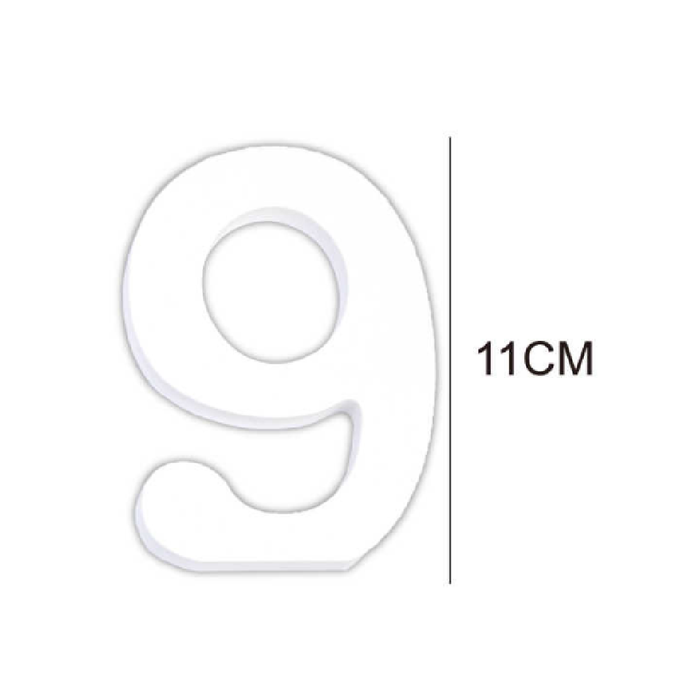 Wooden White Letter 11cm ‘9’