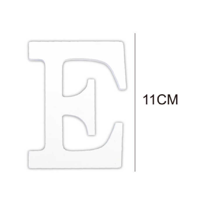 Wooden White Letter 11cm ‘E’