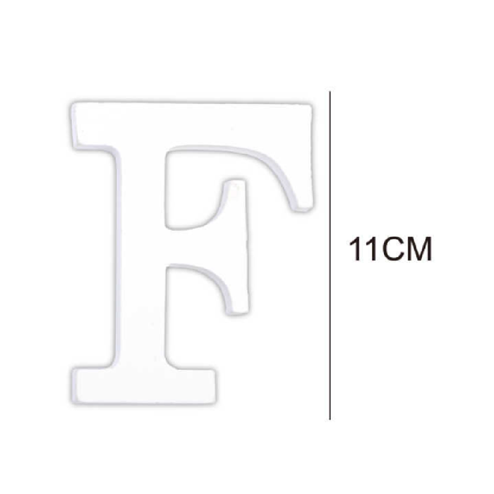 Wooden White Letter 11cm ‘F’