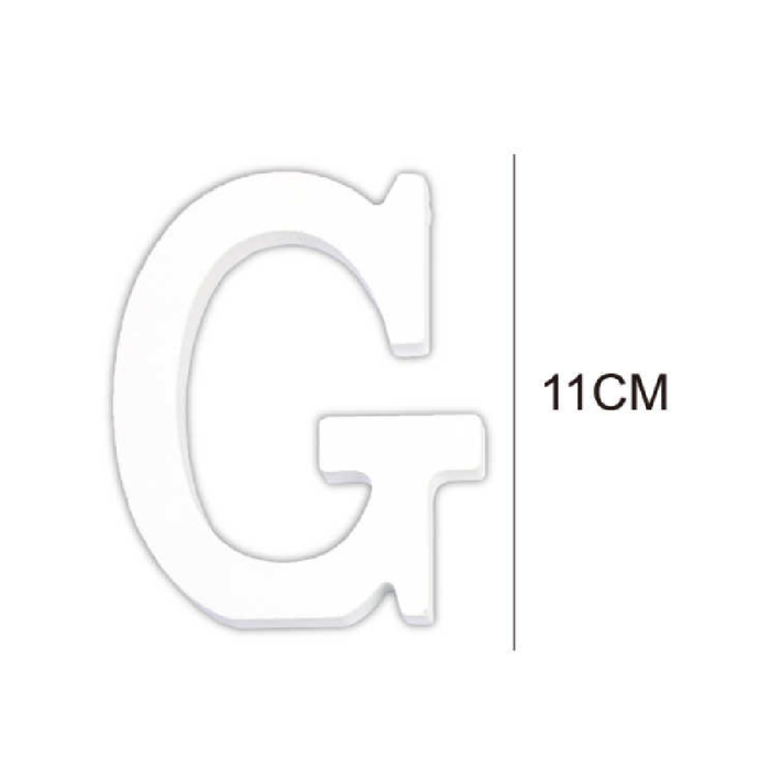 Wooden White Letter 11cm ‘G’