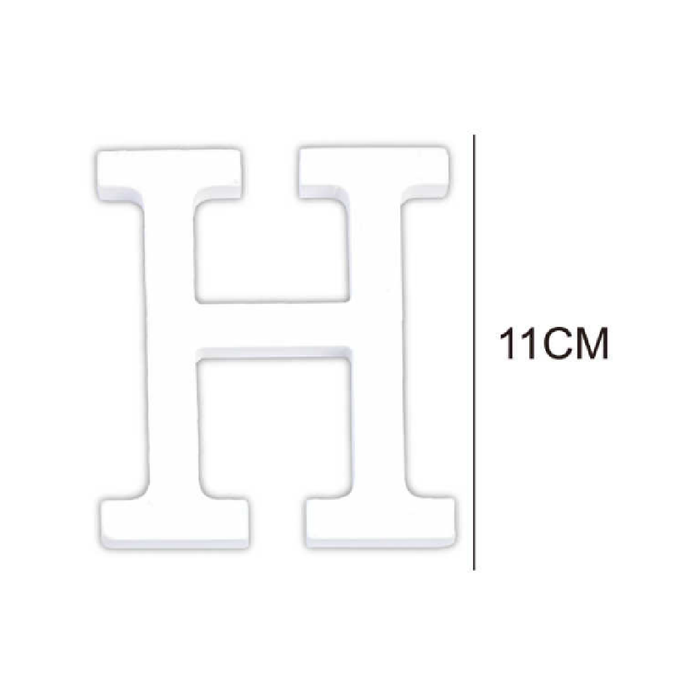 Wooden White Letter 11cm ‘H’