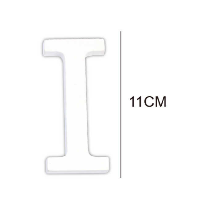Wooden White Letter 11cm ‘I’
