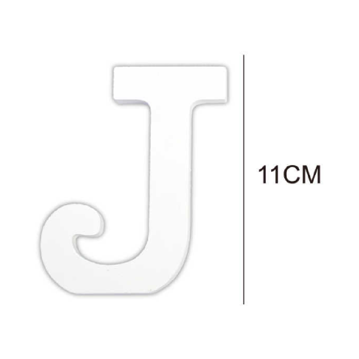 Wooden White Letter 11cm ‘J’