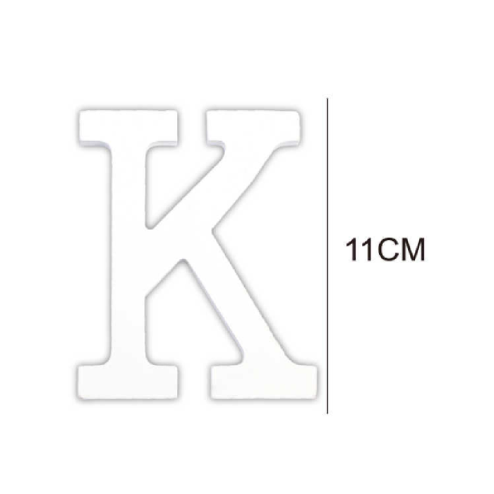 Wooden White Letter 11cm ‘K’