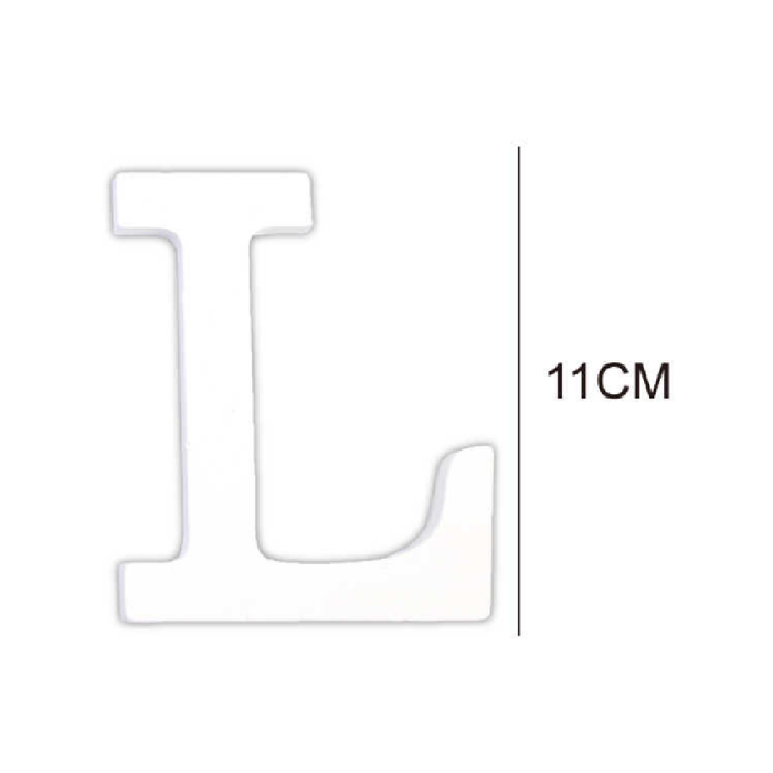 Wooden White Letter 11cm ‘L’