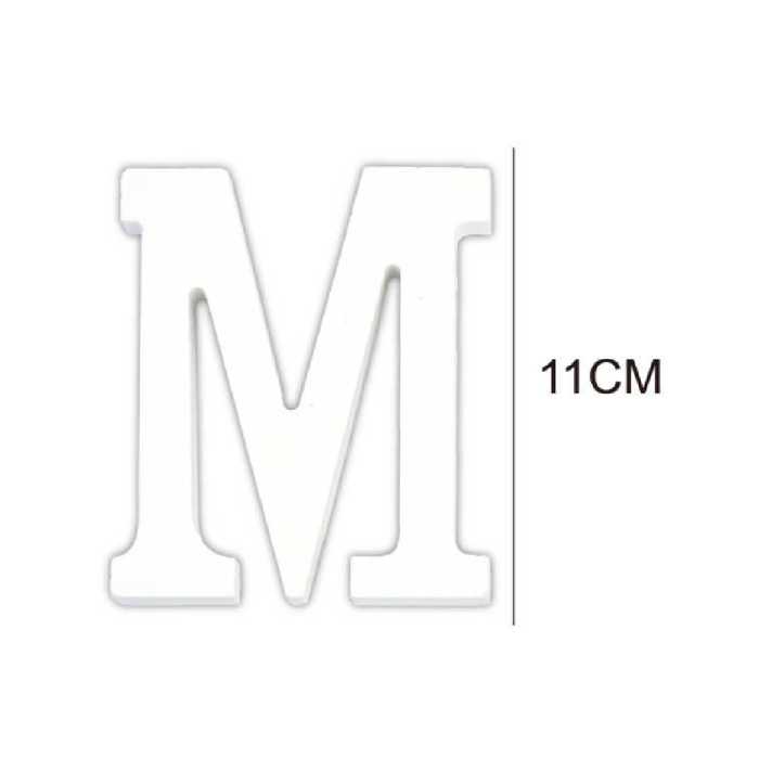 Wooden White Letter 11cm ‘M’