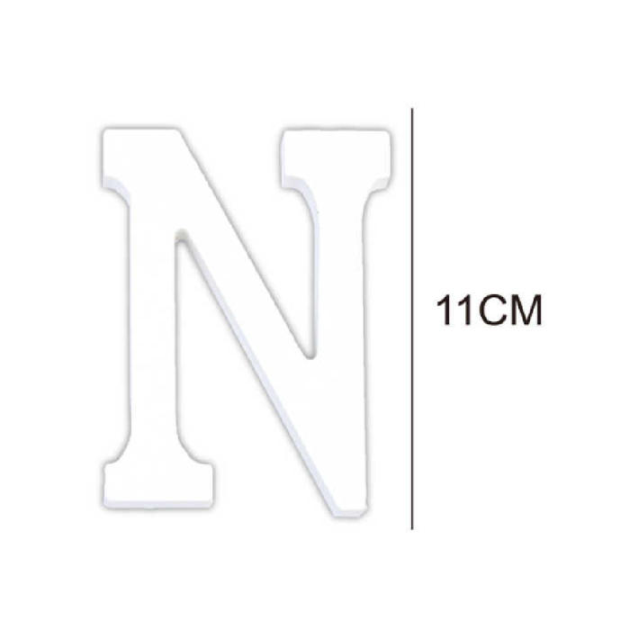 Wooden White Letter 11cm ‘N’